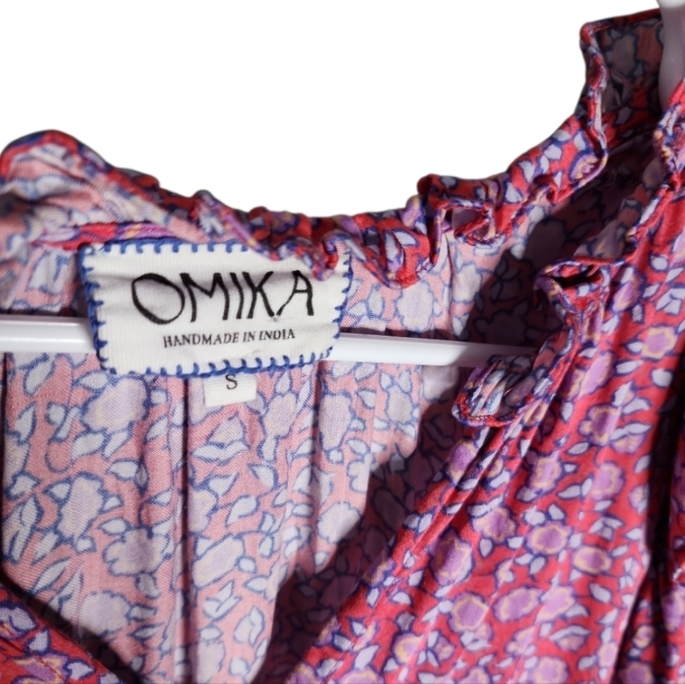Omika Wilora Mini Dress Felice Orchid Sz Small Anthropologie Floral Cottage Core - Picture 7 of 15